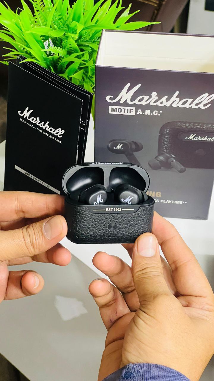 Marshall Motif Premium Wireless Earbuds – Leather Finish