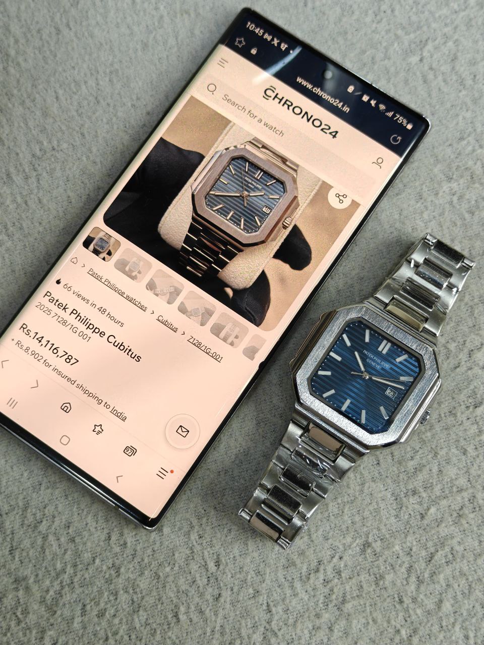 Patek Philippe Cubitus 7128G – Blue Dial 2025 Model (Premium Edition)