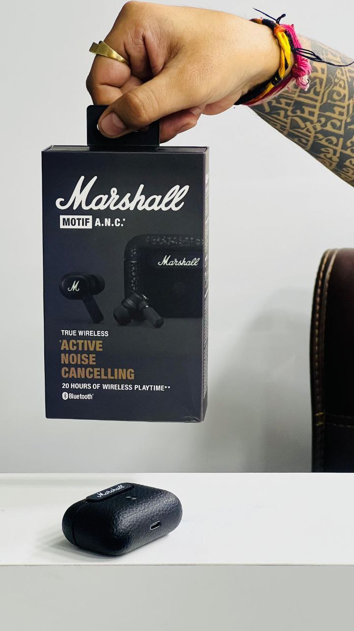 Marshall Motif Premium Wireless Earbuds – Leather Finish